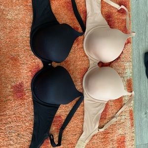 Black and Beige Victoria’s Secret Bra Set Size 34D